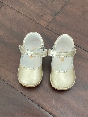 Angel Gold Mary Jane Baby Walker Shoes